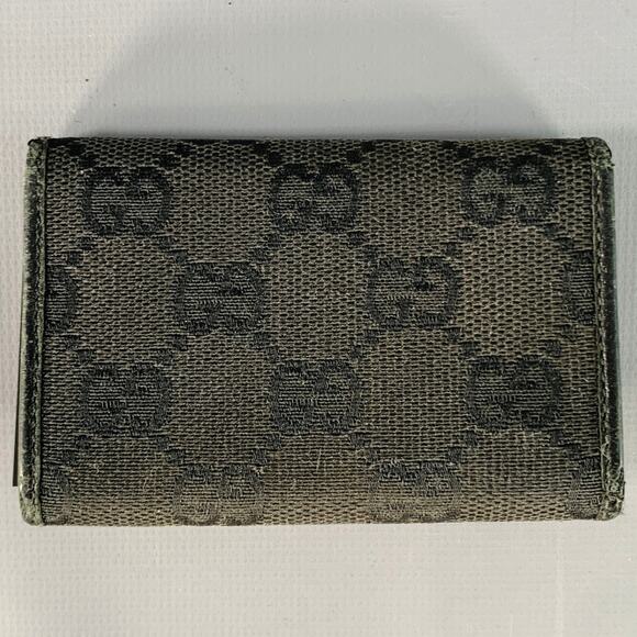GUCCI Guccissima Black Natural Monogram Leather Canvas Six Ring Key Holder - Picture 2 of 3